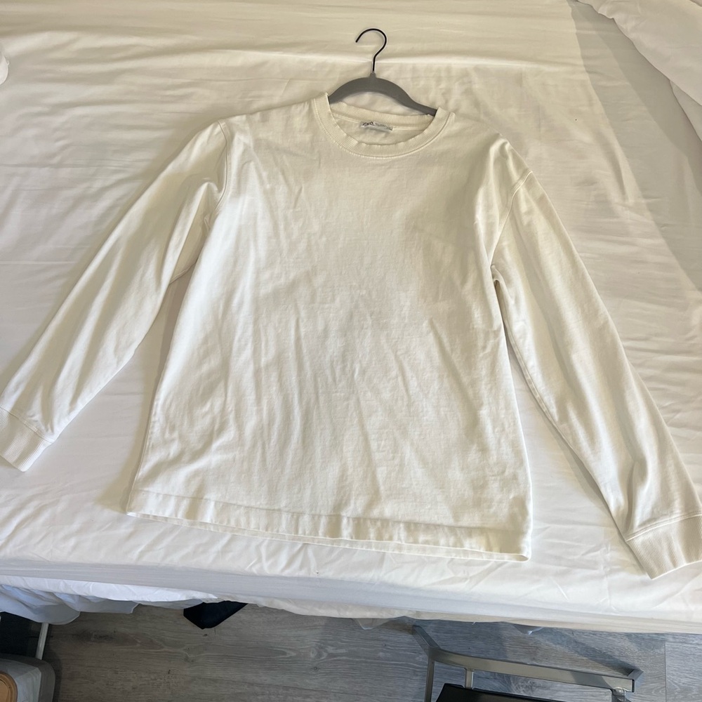 White Zara lightweight t shirt, size: large